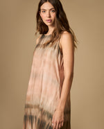 Vestido largo estampado manga sisa con bolsillos laterales - Rosa