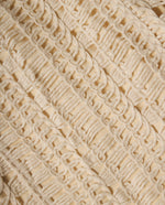Vestido corto estampado de manga larga con escote en V - Beige
