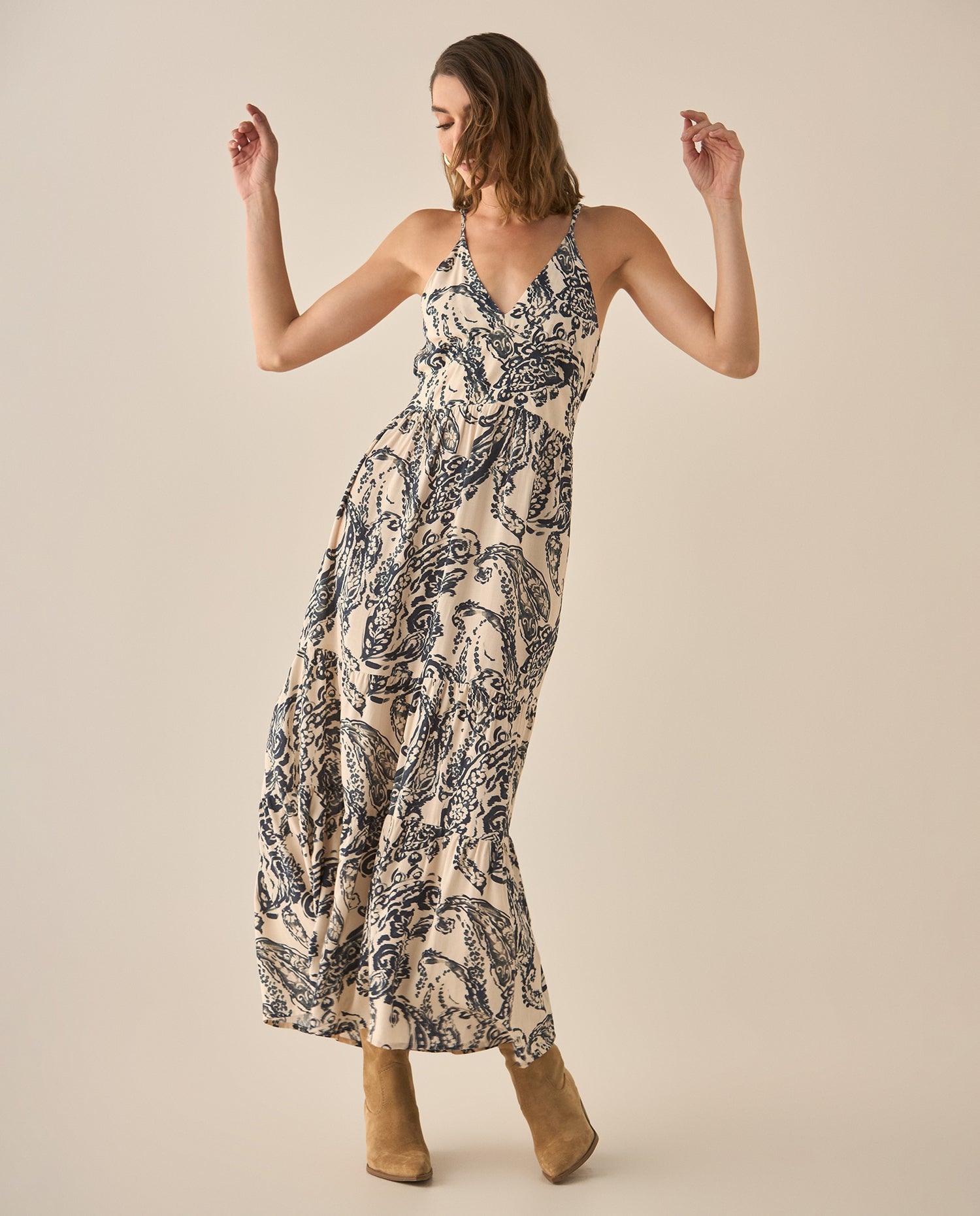 Vestido con escote en V para mujer - Azul