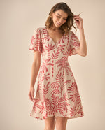 Vestido largo con estampado para mujer - Rosa