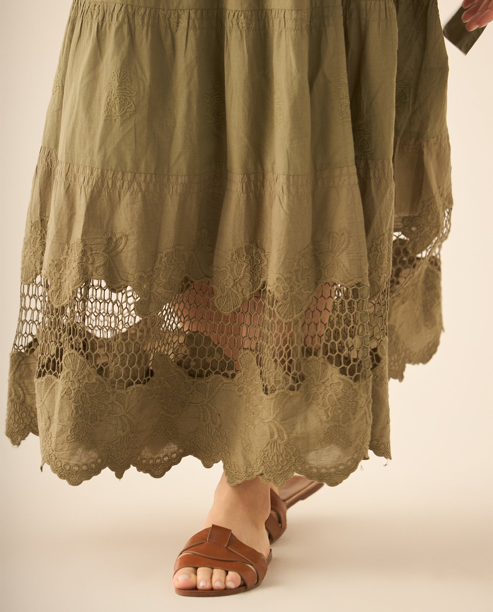 Vestido largo con bolero y bordados para mujer  - Verde 34_693G207_VER114804_4