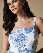 Vestido corto floral - Crudo