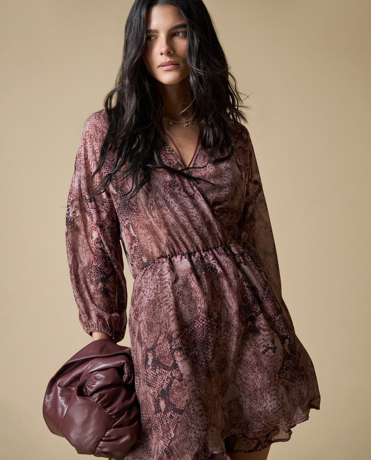 Vestido animal print corto - Beige 34_693H009_BEI131107_4