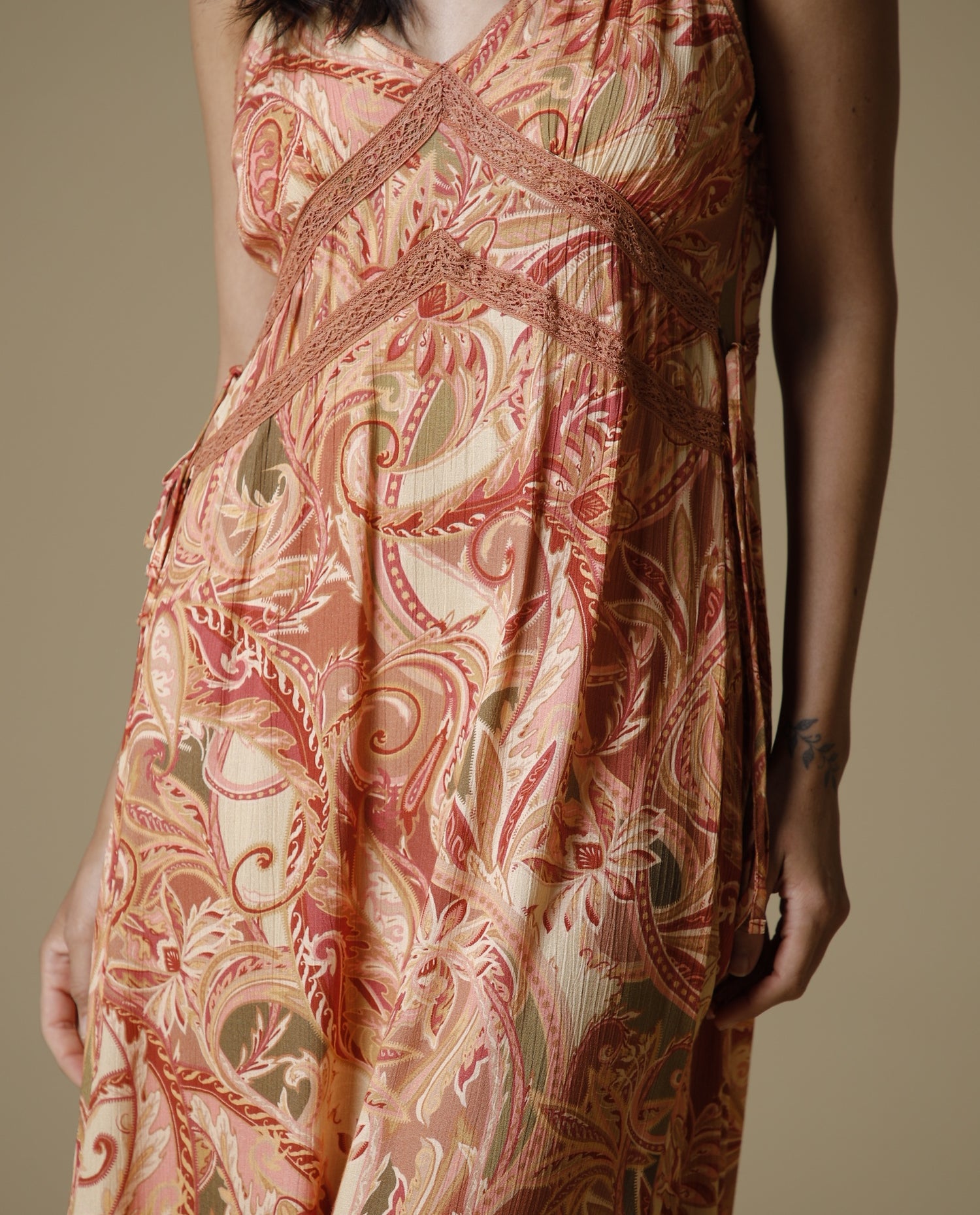Vestido largo tiras sueltas - Naranja
