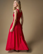 Vestido manga sisa denim ligero - Rojo