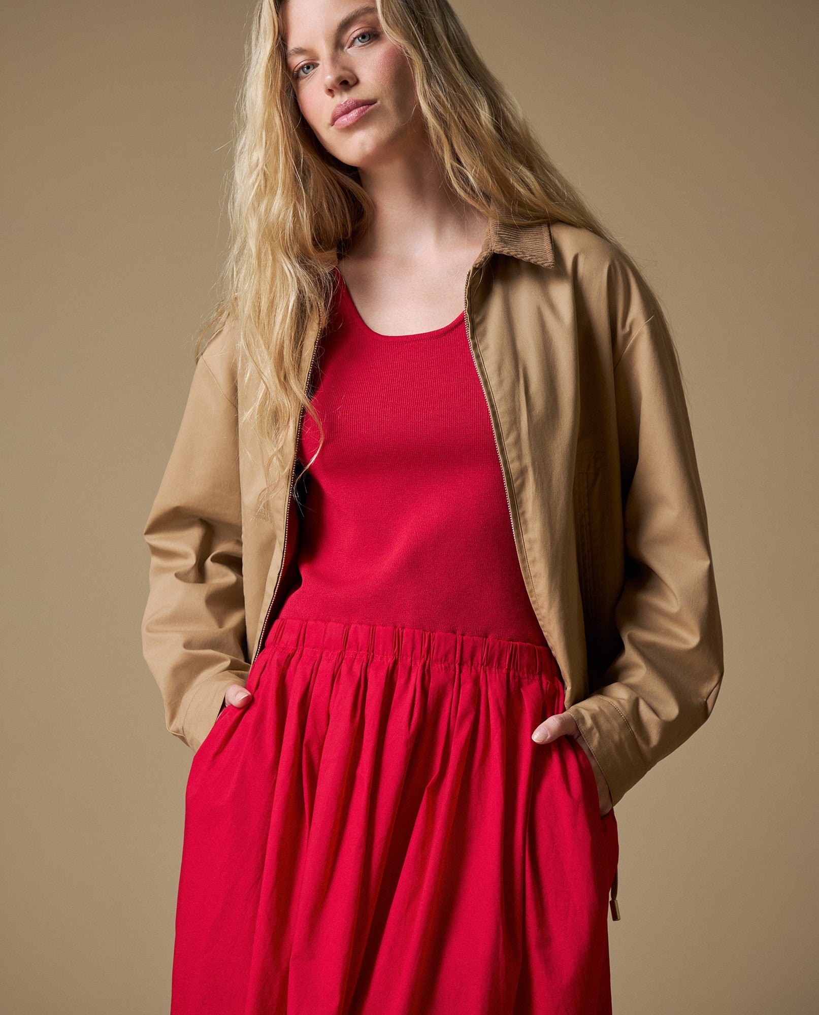 Vestido manga sisa denim ligero - Rojo 34_693H202_ROJ171563_5