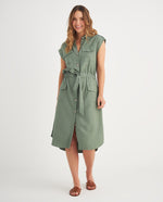 Vestido manga sisa para mujer - Verde