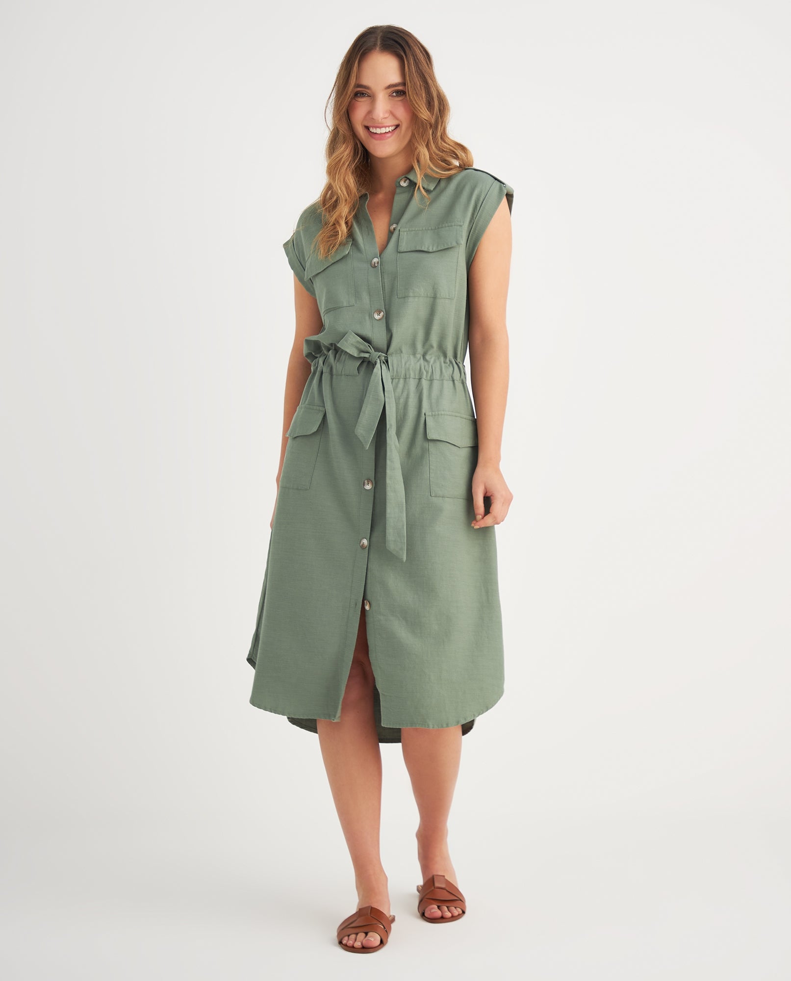 Vestido manga sisa para mujer - Verde 34_699F000_VER176212_0