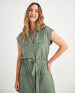 Vestido manga sisa para mujer - Verde