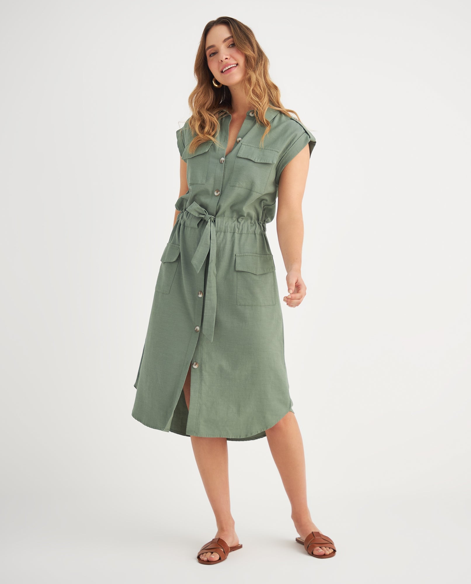 Vestido manga sisa para mujer - Verde 34_699F000_VER176212_6