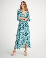 Vestido con diseño cruzado en frente - Verde