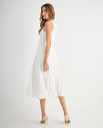 Vestido con falda plisada para mujer - Crudo