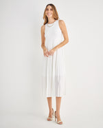 Vestido con falda plisada para mujer - Crudo