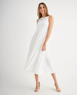 Vestido con falda plisada para mujer - Crudo