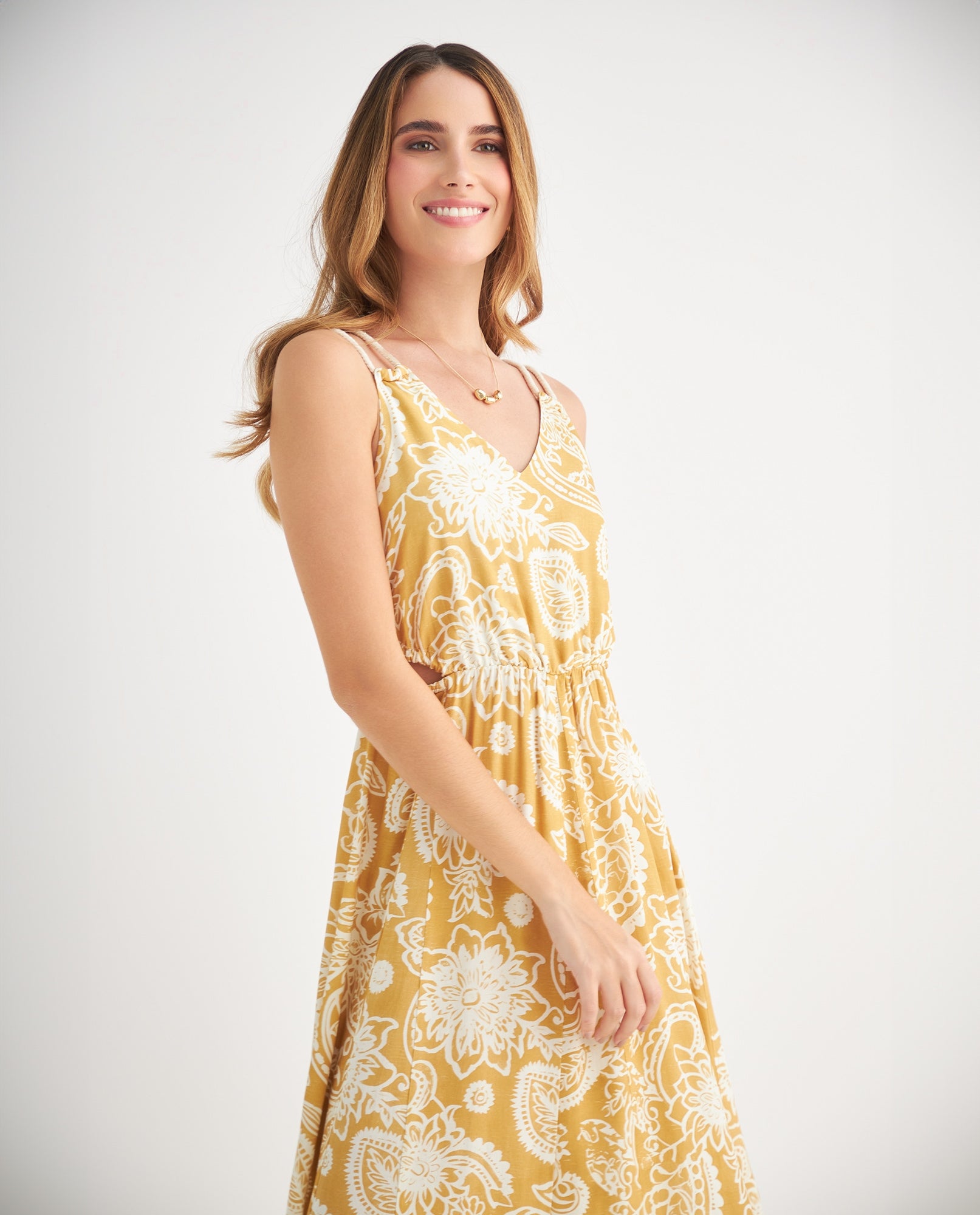 Vestido con detalles cut out para mujer - Amarillo 34_699F008_AMA160952_3