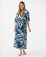Vestido de tela fluida para mujer - Azul