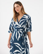Vestido de tela fluida para mujer - Azul