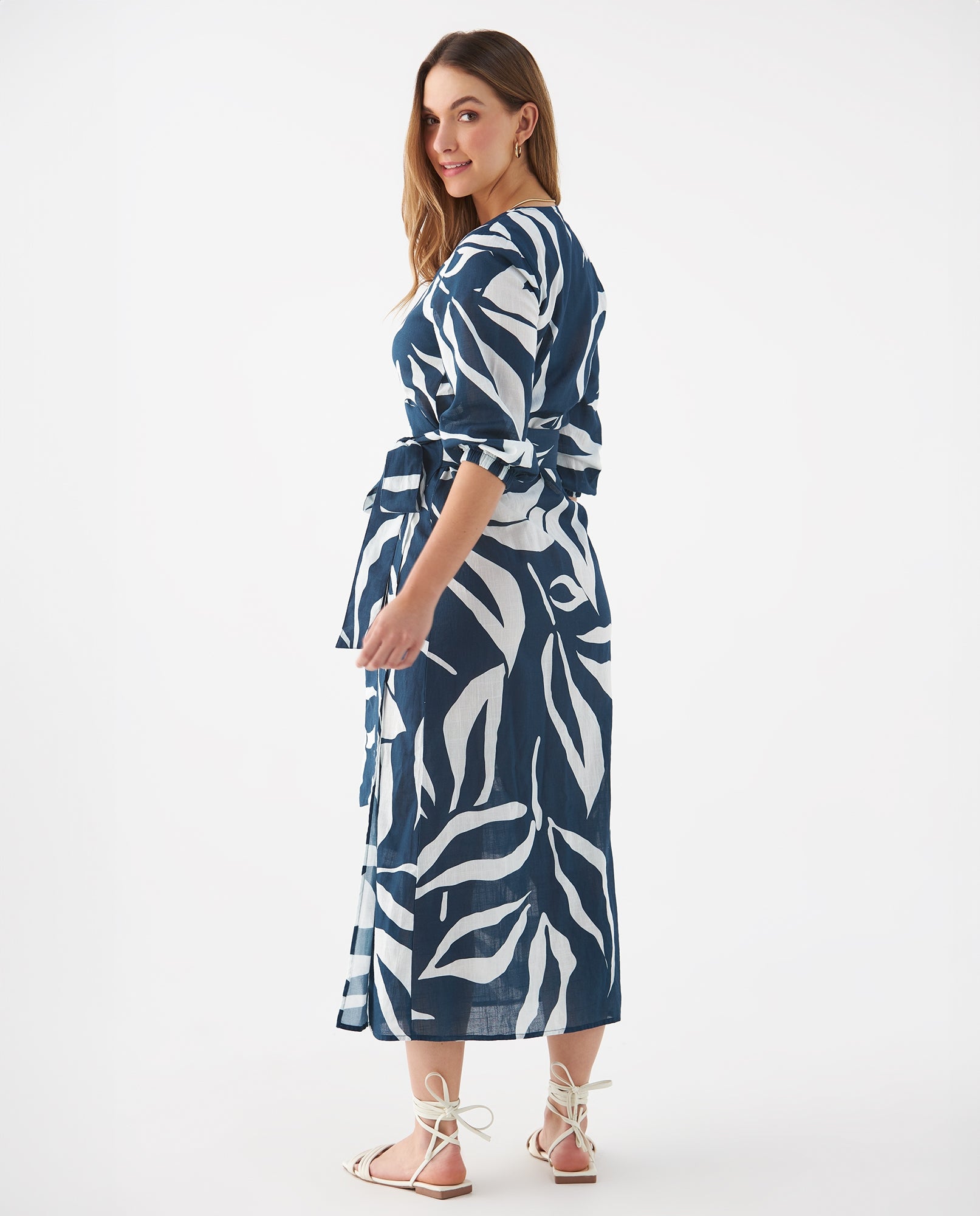 Vestido de tela fluida para mujer - Azul 34_699F010_AZU194122_4