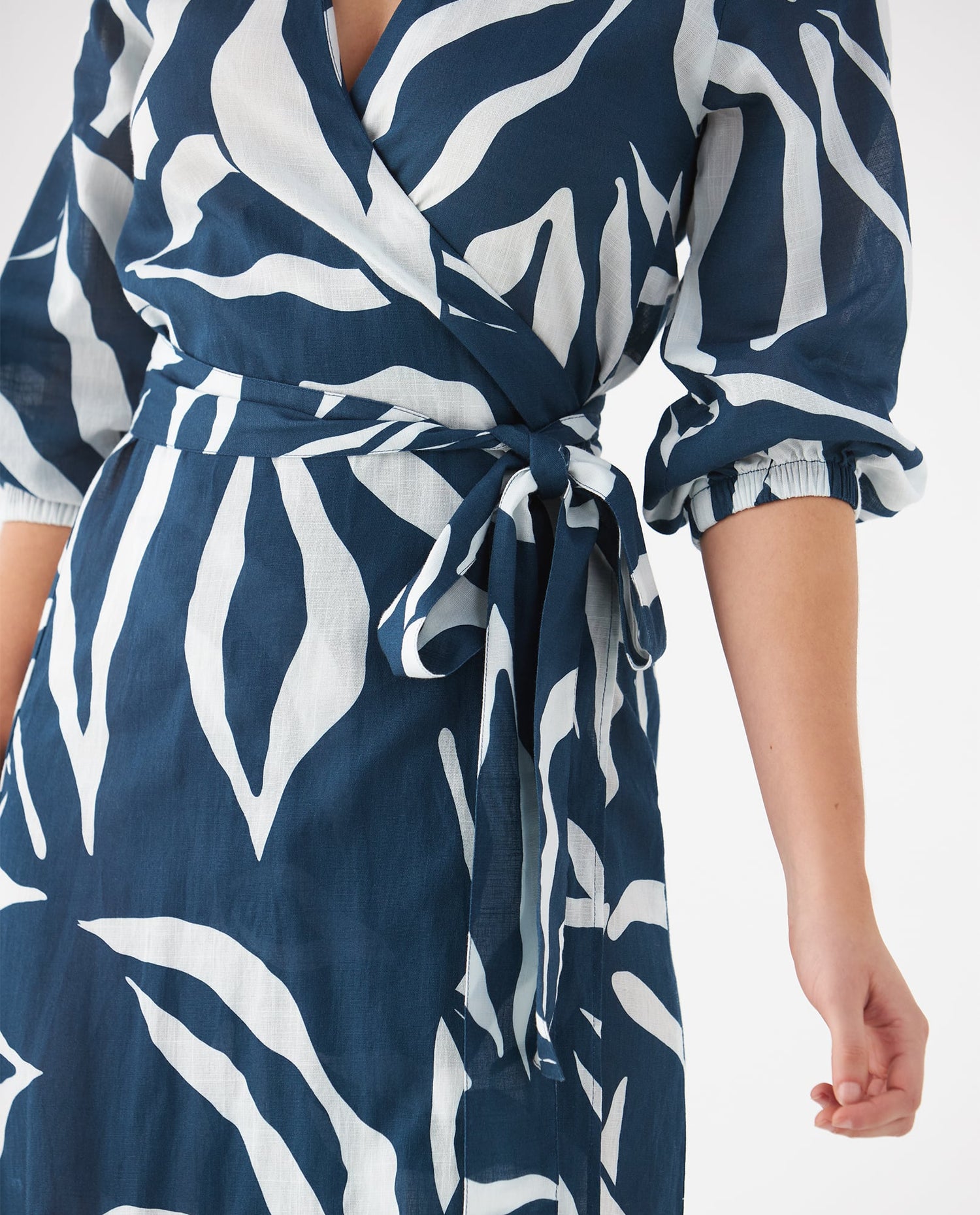 Vestido de tela fluida para mujer - Azul