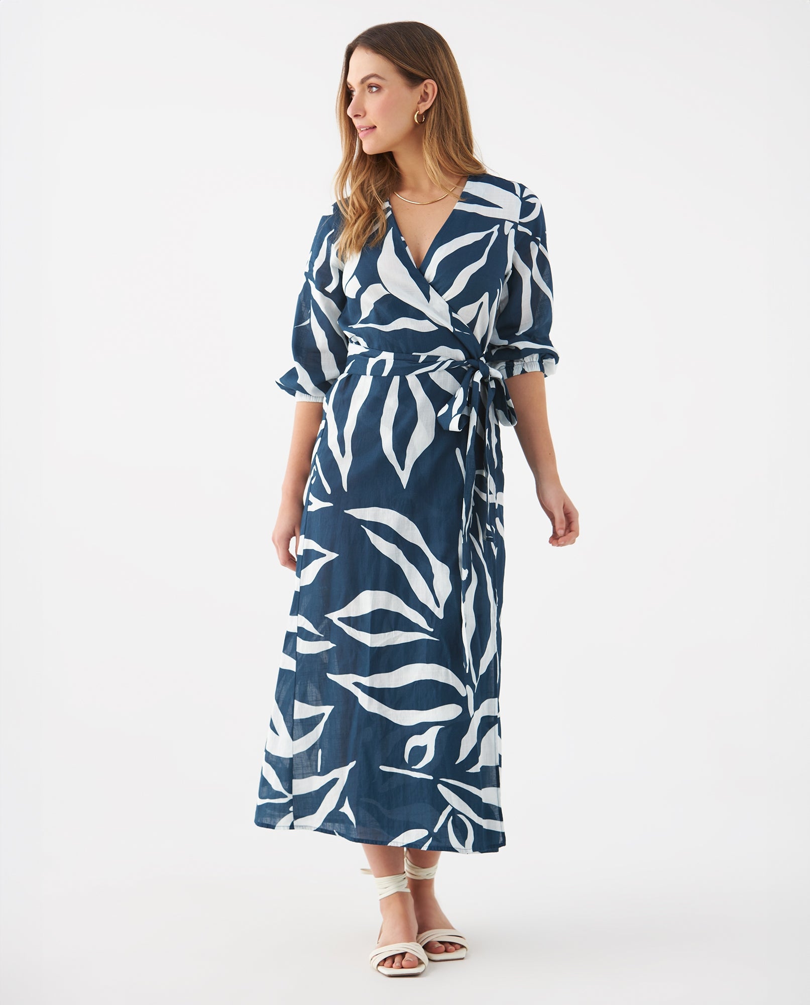 Vestido de tela fluida para mujer - Azul 34_699F010_AZU194122_6