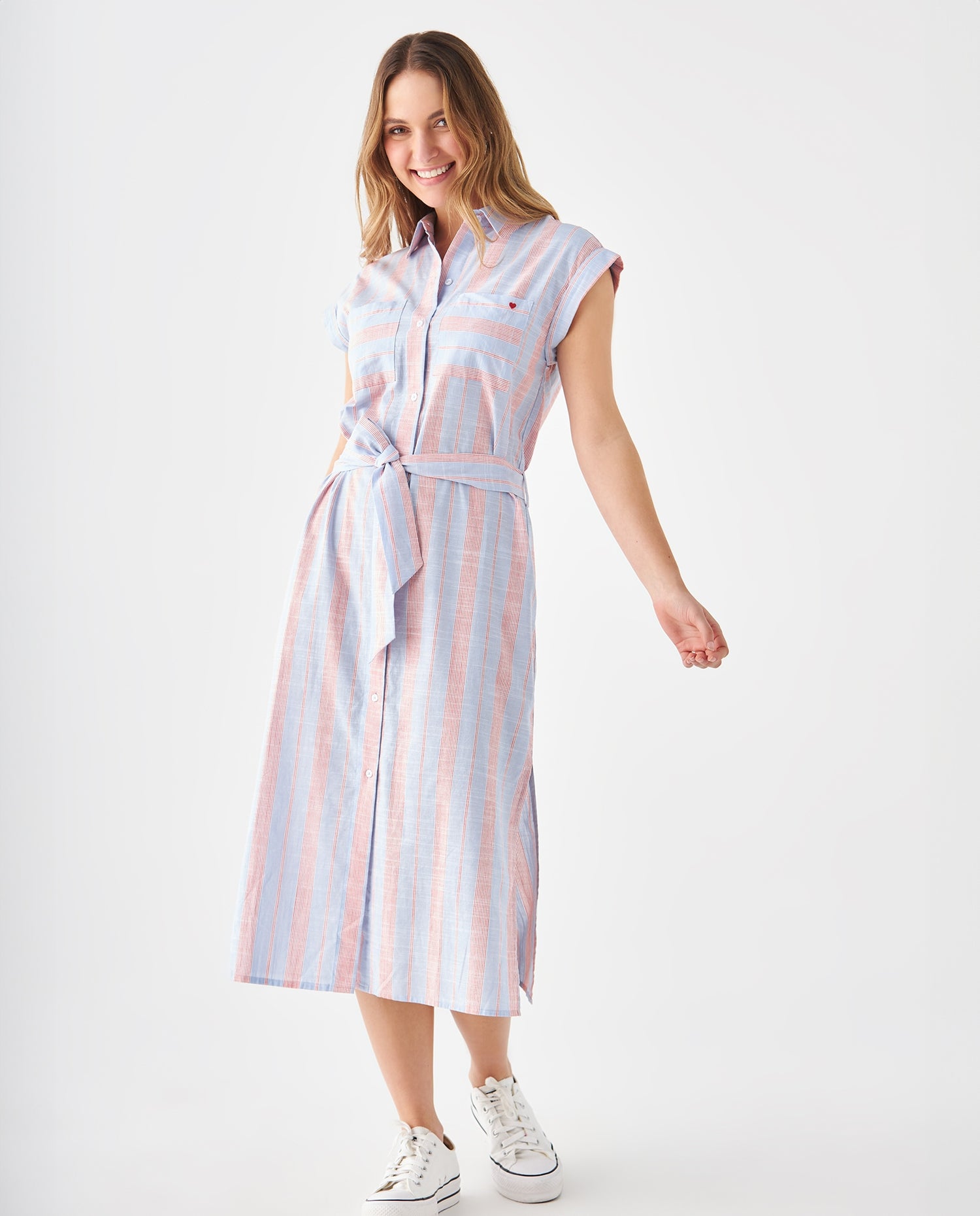 Vestido tipo camisa para mujer - Azul