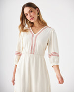 Vestido con escote en V para mujer - Crudo