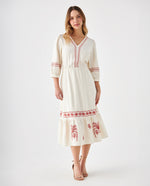 Vestido con escote en V para mujer - Crudo