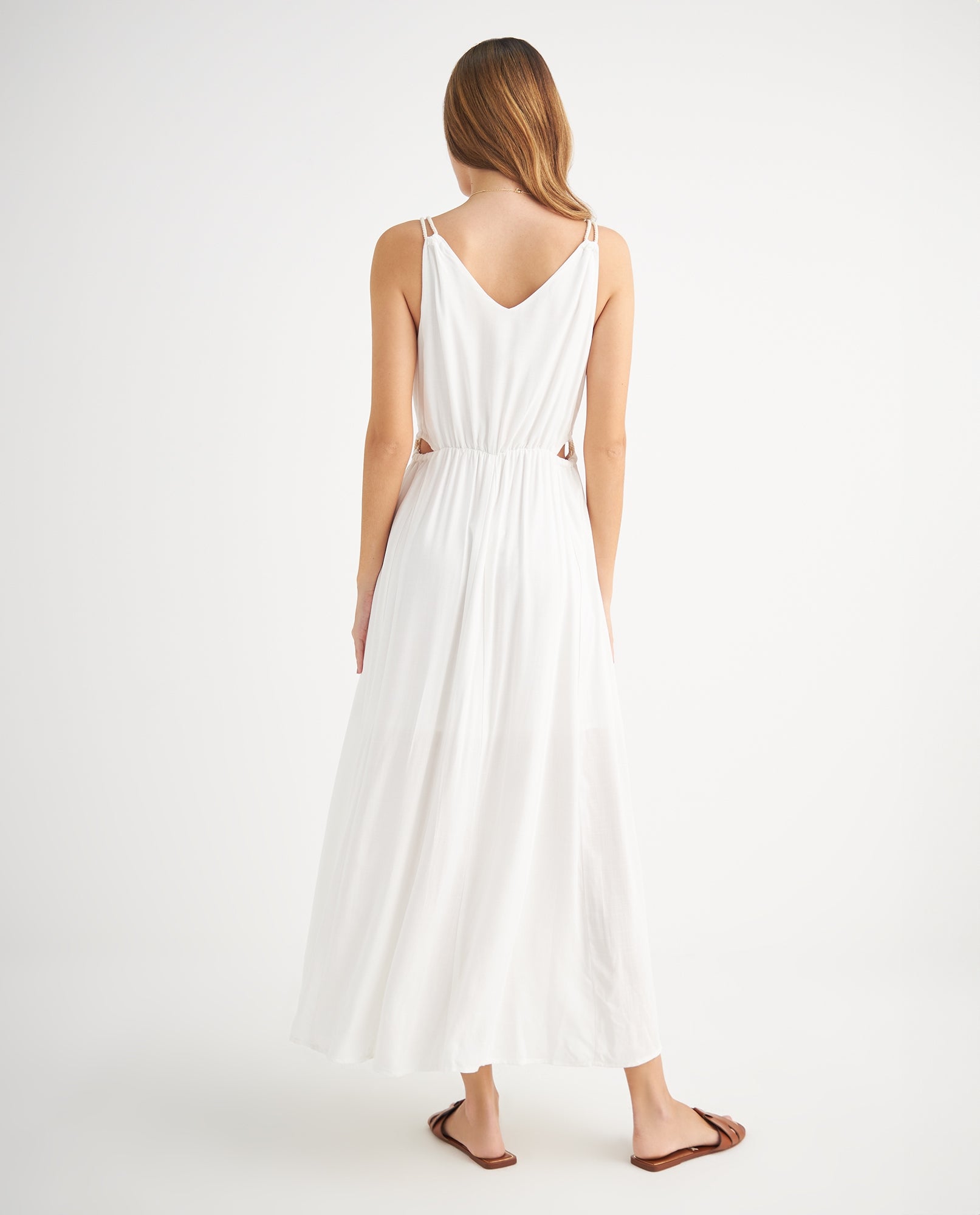Vestido de tiras con manualidad para mujer - Crudo 34_699F022_CRU110602_4
