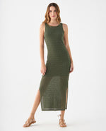 Vestido largo tejido para mujer - Verde