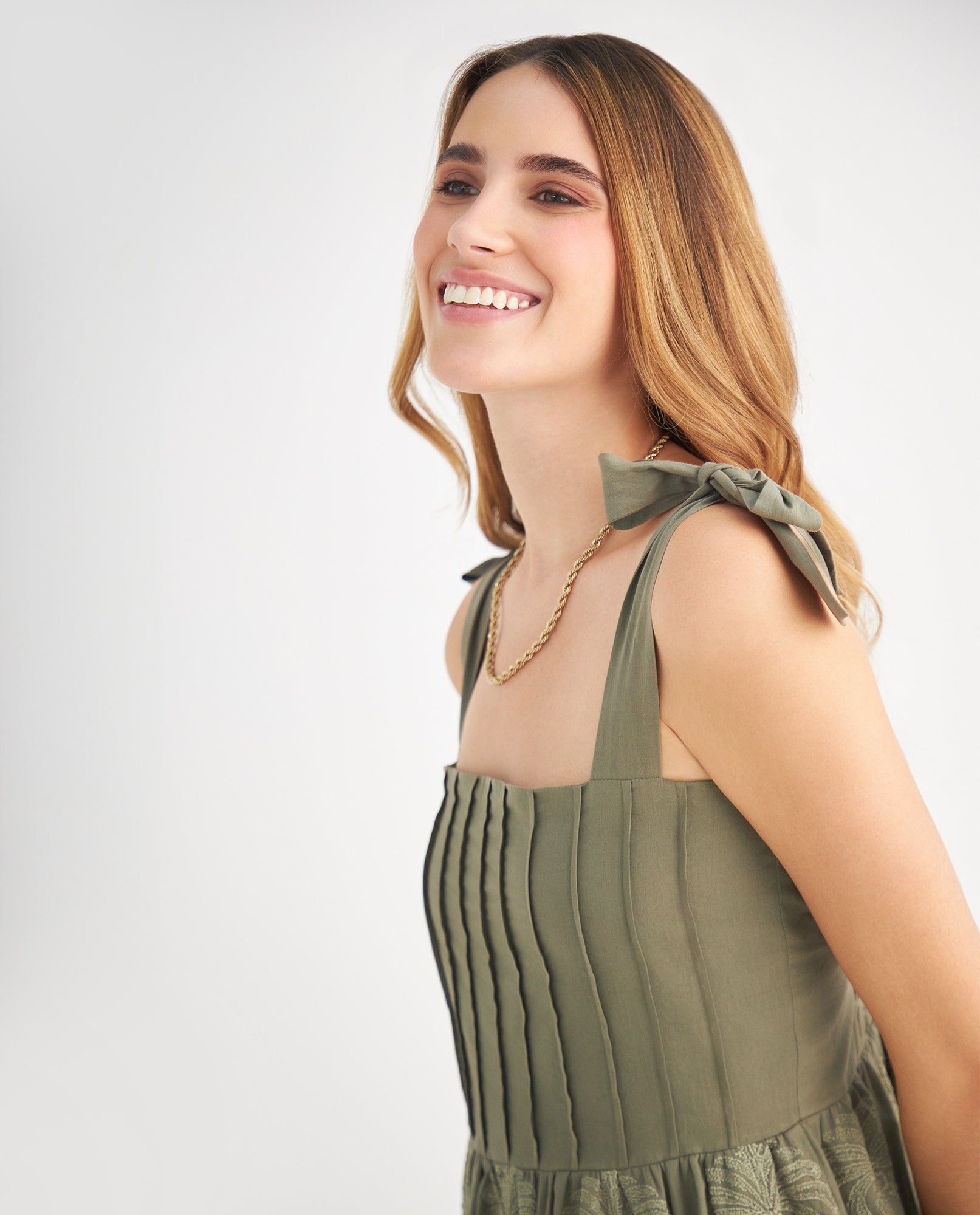 Vestido con detalles bordados para mujer - Verde 34_699F101_VER114804_5