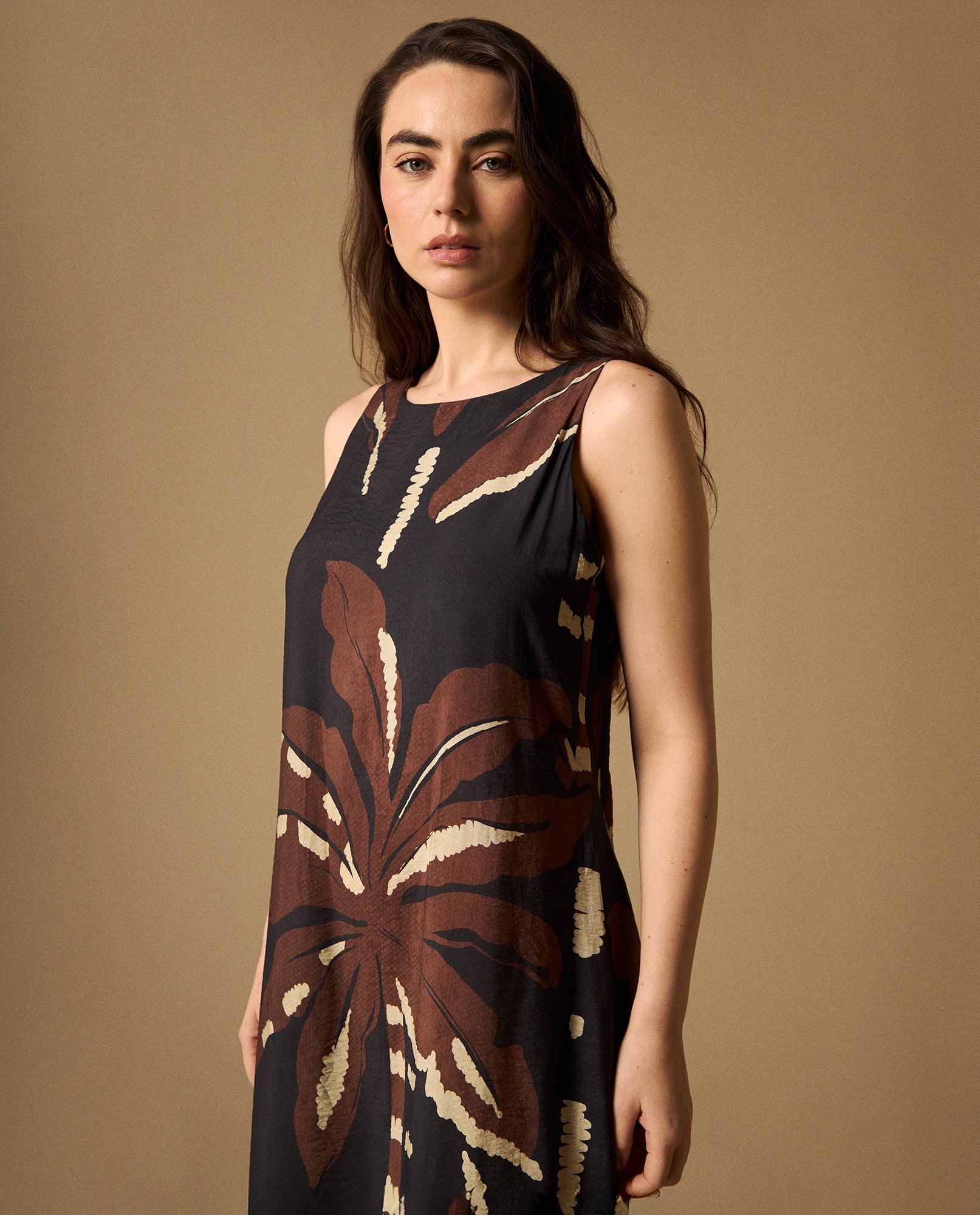 Vestido Largo con Estampado Tropical - Azul 34_699G018_AZU193922_4