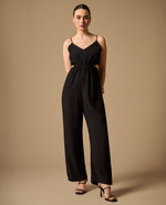 Enterizo Beige con Detalle Cut-Out Lateral - Negro