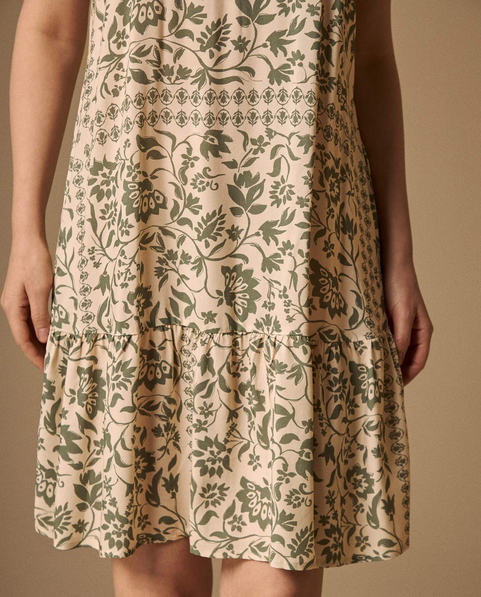 Vestido Floral con Volante - Blanco 34_699G022_BLA114202_4
