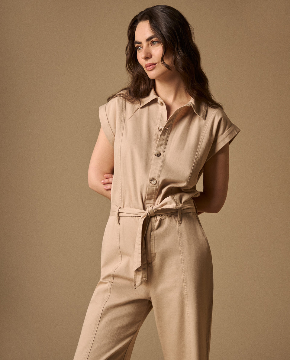 Enterizo Beige Piernas Anchas con Cinturón - Beige 34_699G030_BEI151306_3