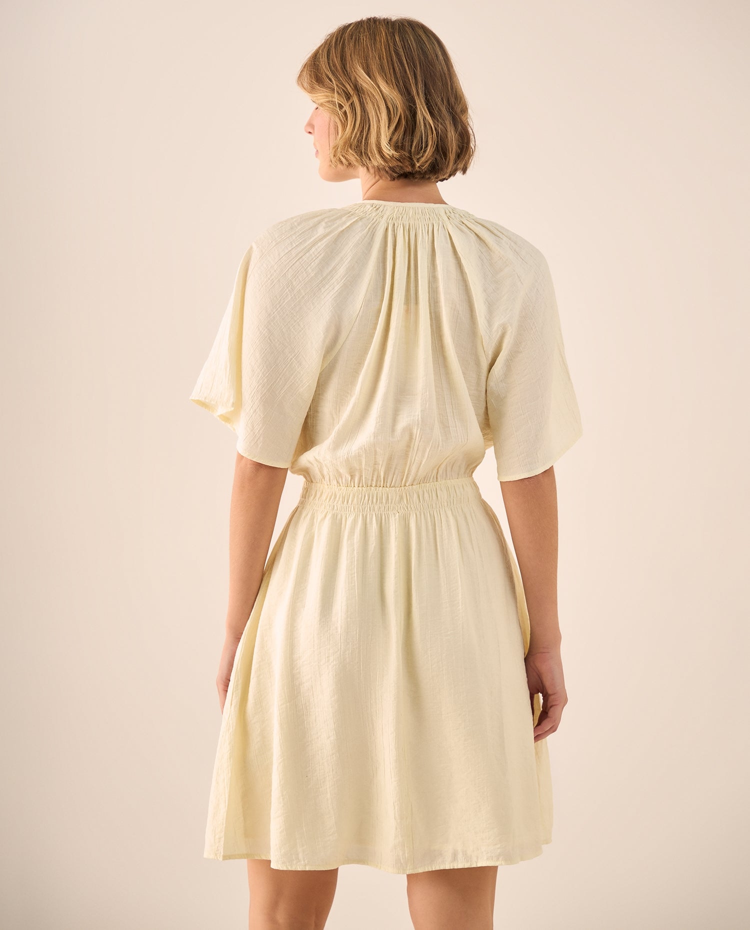 Vestido Bohemio Mangas Kimono - Crudo