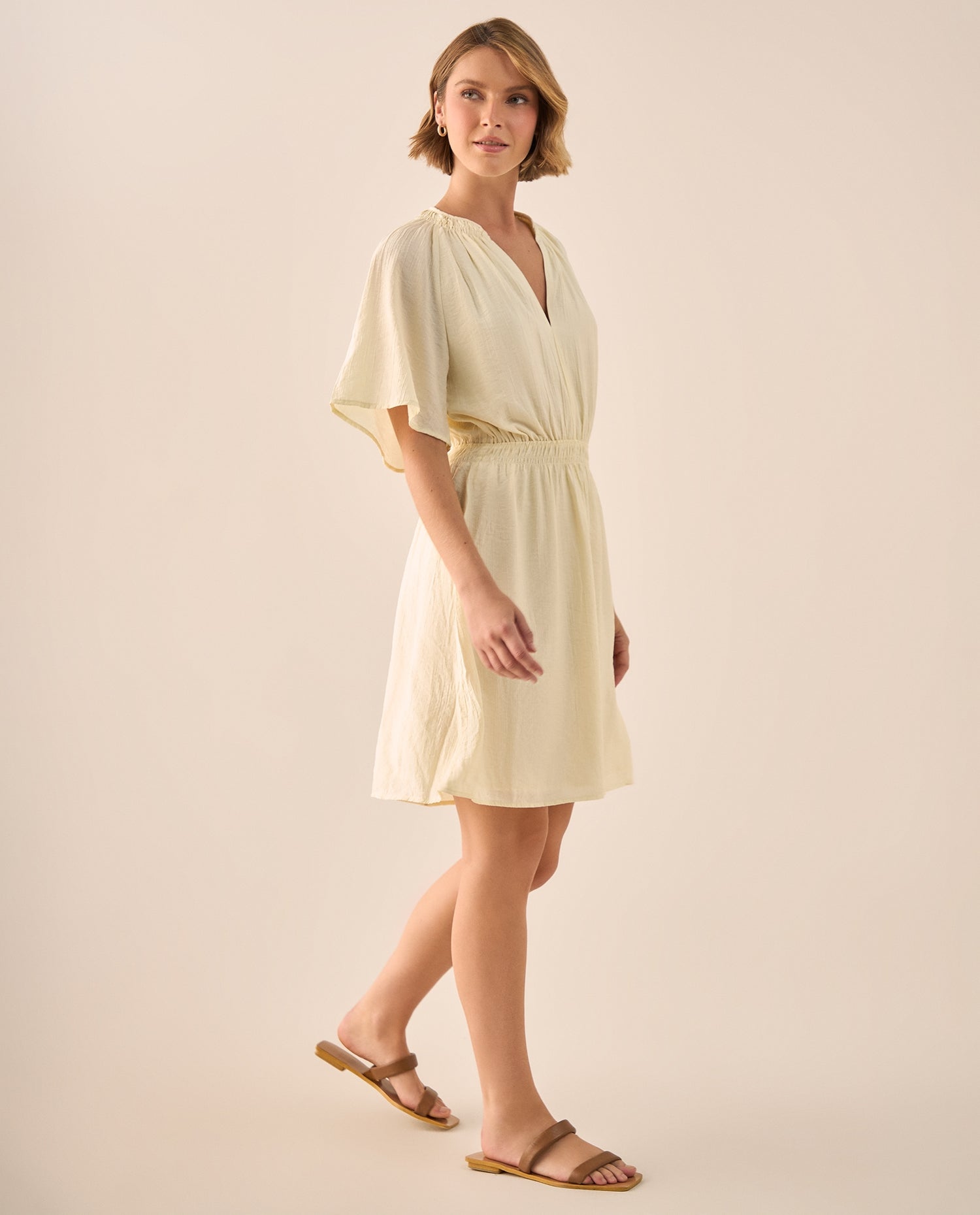 Vestido Bohemio Mangas Kimono - Crudo