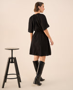 Vestido Bohemio Mangas Kimono - Negro