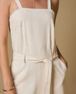 Vestido largo tirantes lino mezcla - Crudo 34_699H003_CRU114201_4