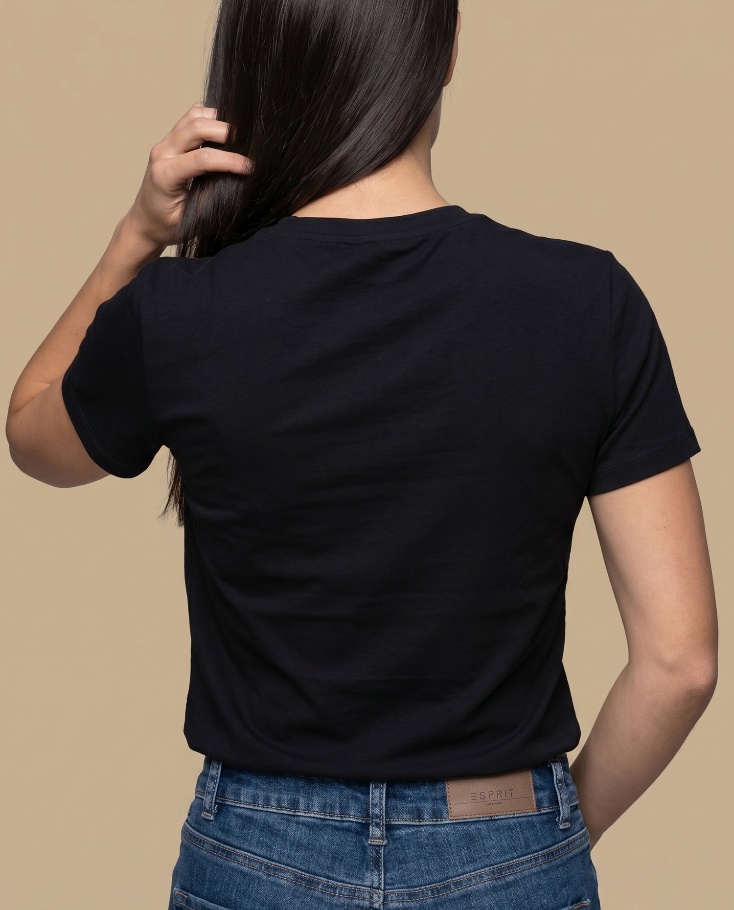 Camiseta manga corta bordada - Negro
