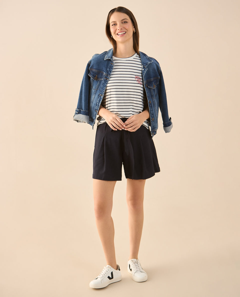 Camiseta con letras bordadas para mujer - Azul 34_902G304_AZU144510_7