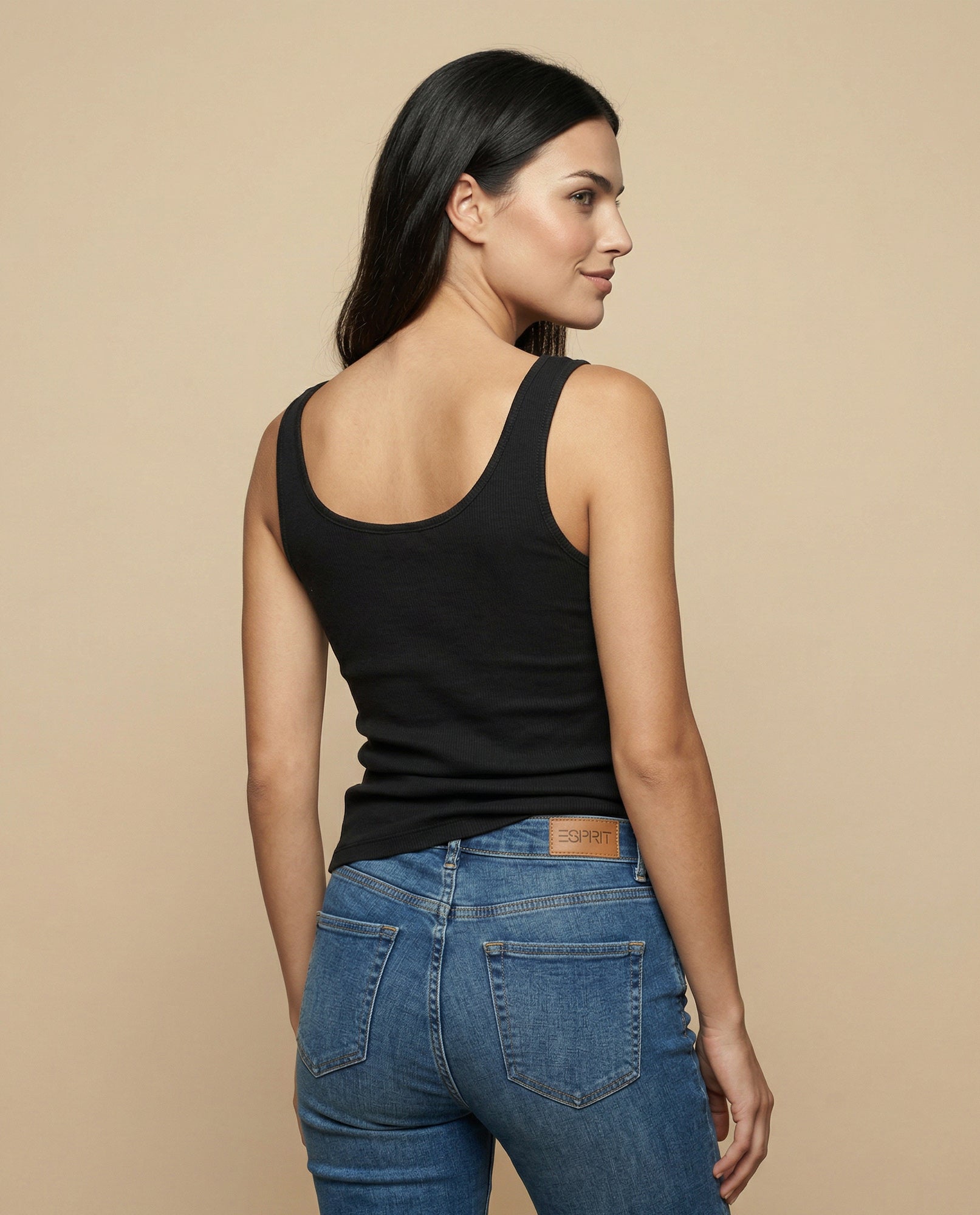 Camiseta manga sisa cuello redondo corte ajustado - Negro 34_902H001_NEG190303_4