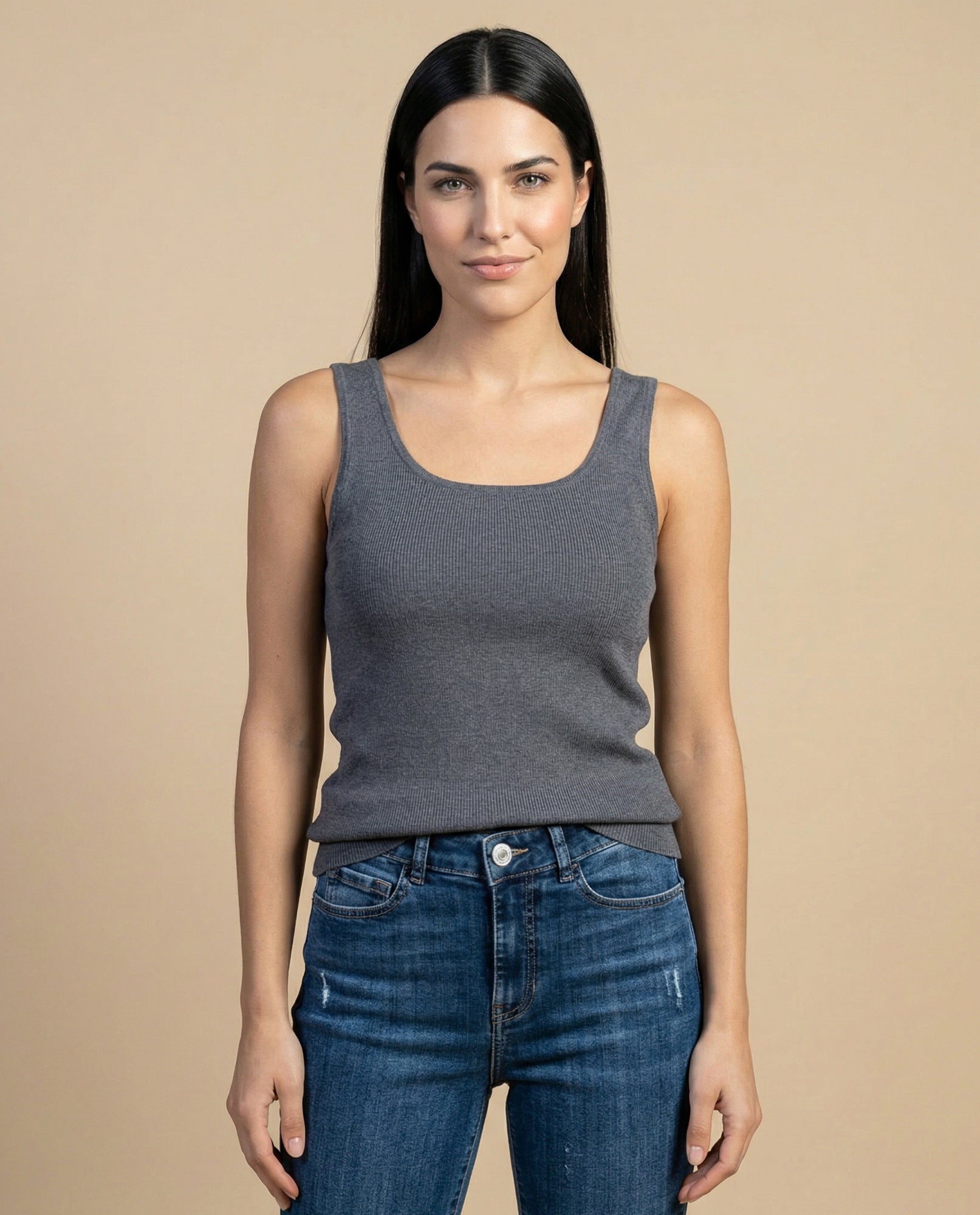 Camiseta manga sisa cuello redondo largo extendido - Gris 34_902H002_GRI190205_0