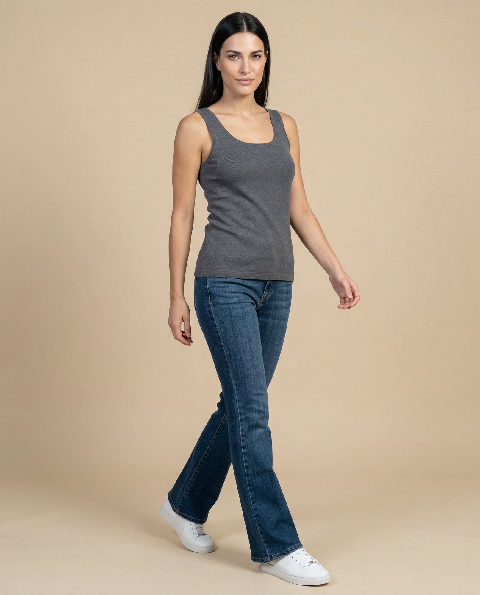 Camiseta manga sisa cuello redondo largo extendido - Gris 34_902H002_GRI190205_5