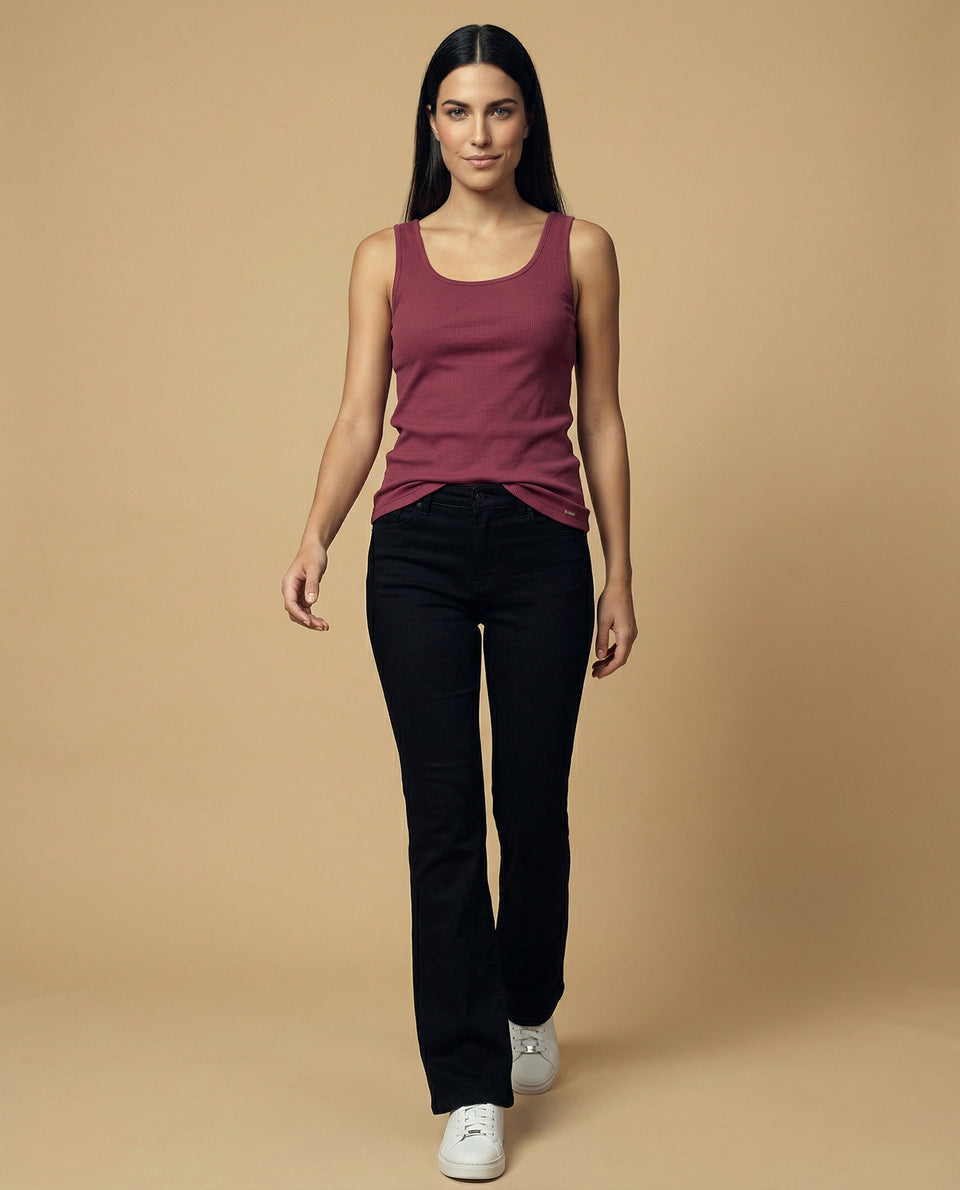 Camiseta manga sisa cuello redondo largo extendido - Rojo 34_902H002_ROJ191629_5