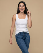 Camiseta manga sisa slim algodón - Blanco