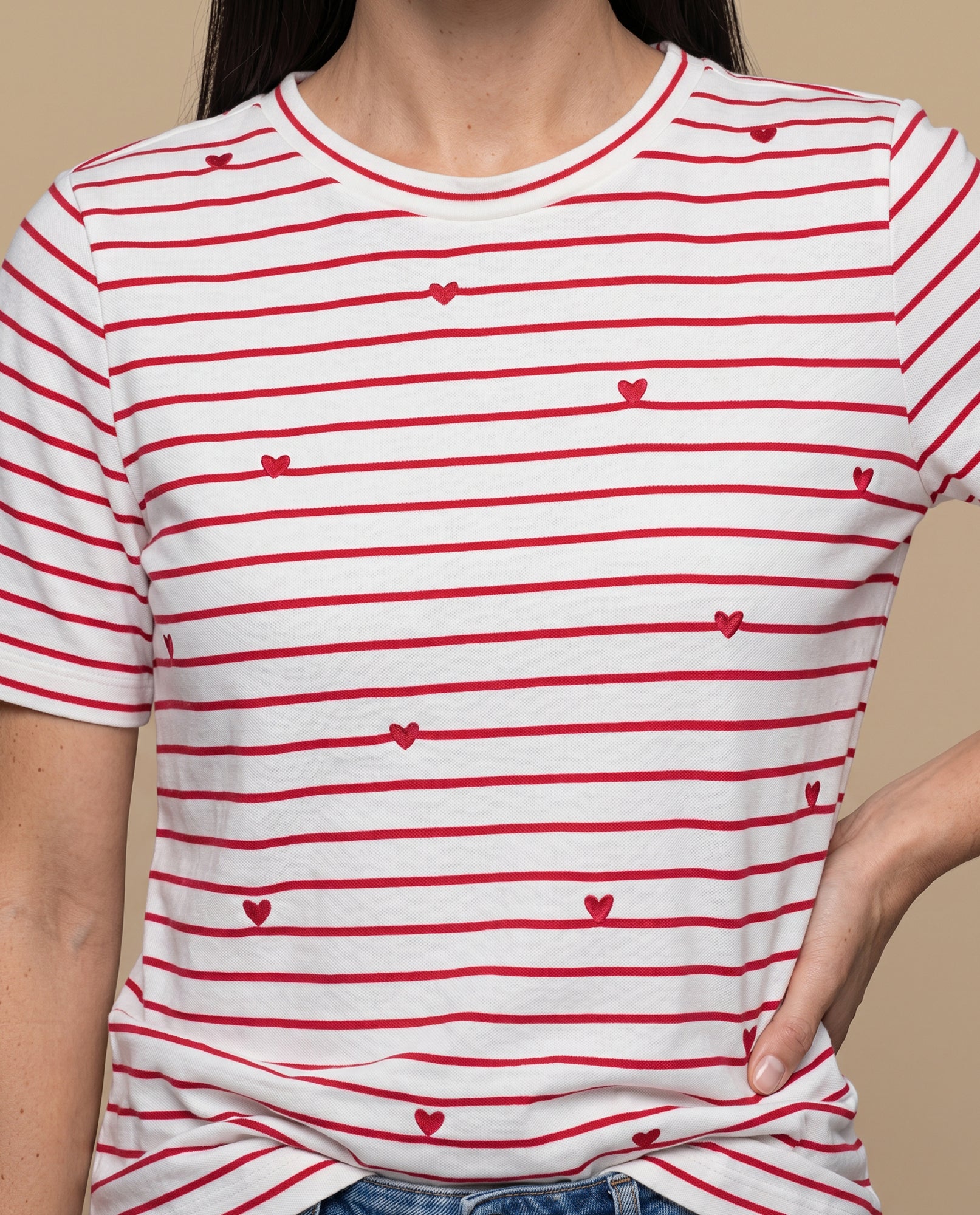 Camiseta rayas corazones manga corta - Crudo 34_902H008_CRU110602_3