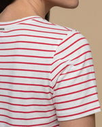 Camiseta rayas corazones manga corta - Crudo
