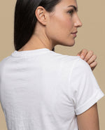 Camiseta regular rayas tipográfica - Crudo