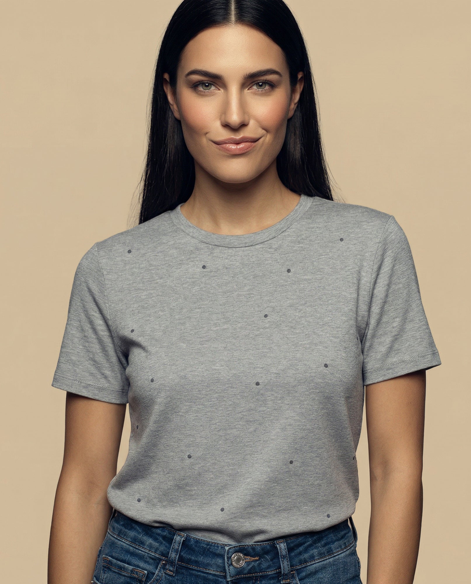 Camiseta manga corta con aplicaciones metálicas - Gris 34_902H010_GRI144503_3