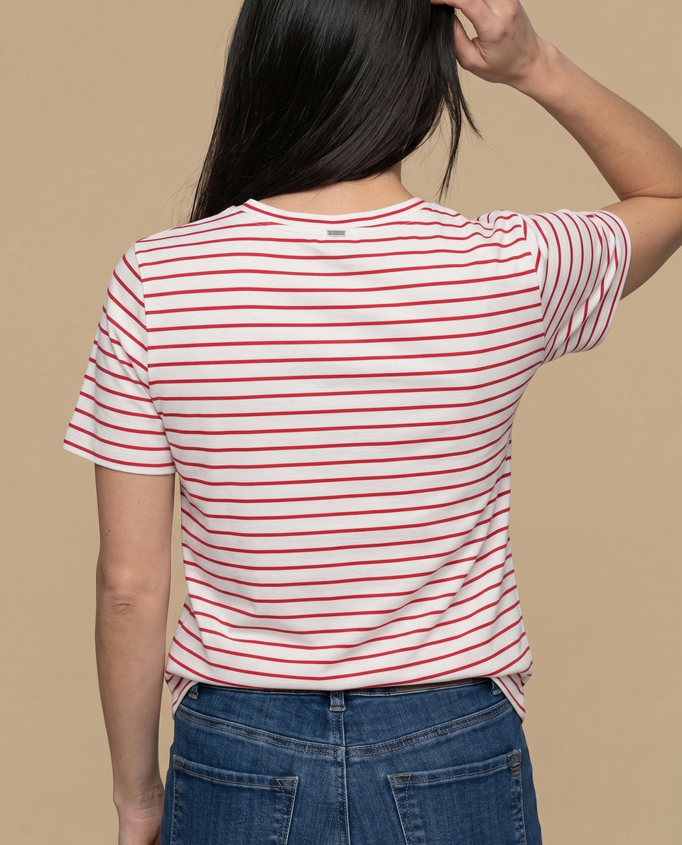 Camiseta rayas manga corta bordada - Crudo 34_902H011_CRU110602_4